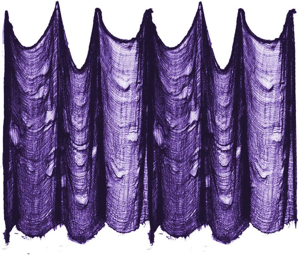 ziyue2 Pcs 5 Yards X 40" Include Hanging Outdoor Indoor Scary Creepy Halloween Office Party Door Window Giant Spider Wall Yard Table car Lawn Cloth Decorations Cheesecloth Fabric(2 Purple)