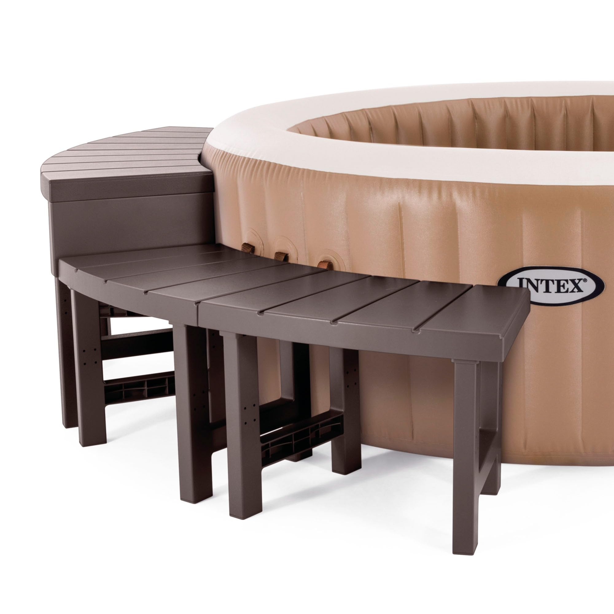 Intex Zestaw 4 sztuk 2 Medium Plus 2 High Entourage Spa 4-osobowy okrągły, szary antracytowy