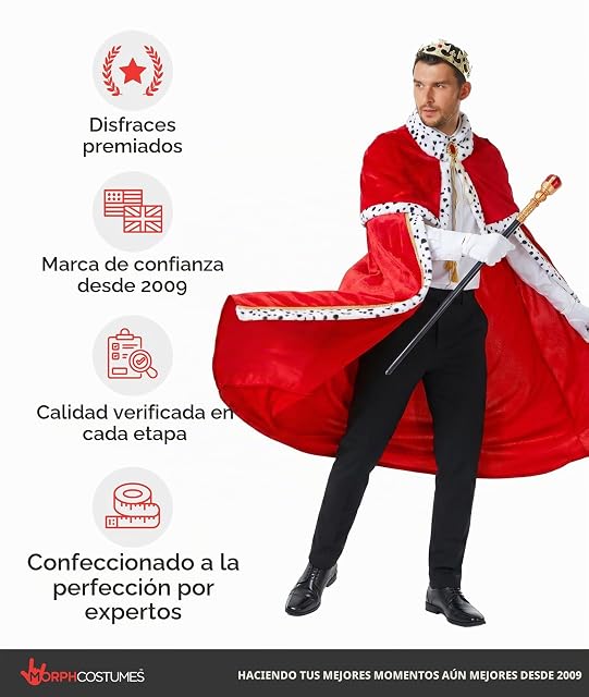 Foto 5 de 7 de Morph Disfraz Rey Hombre, Disfraz Real Halloween Hombre