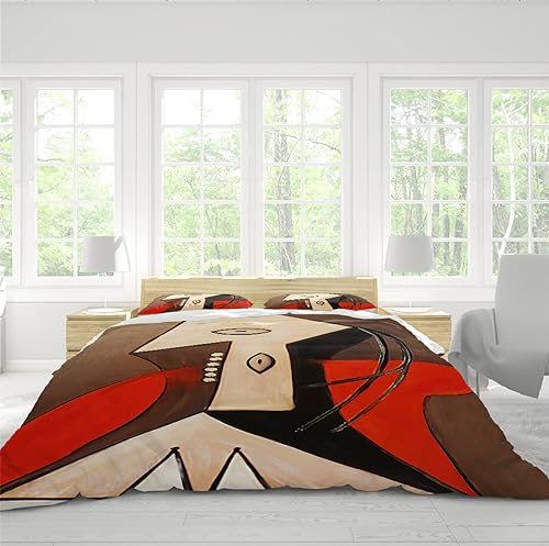 Miniatura 3 de La funda nórdica de microfibra Ultra Suave incluye 1 funda nórdica y 2 almohadas - 3 piezas Picasso Pintura Abstracta Funda de edredón Queen