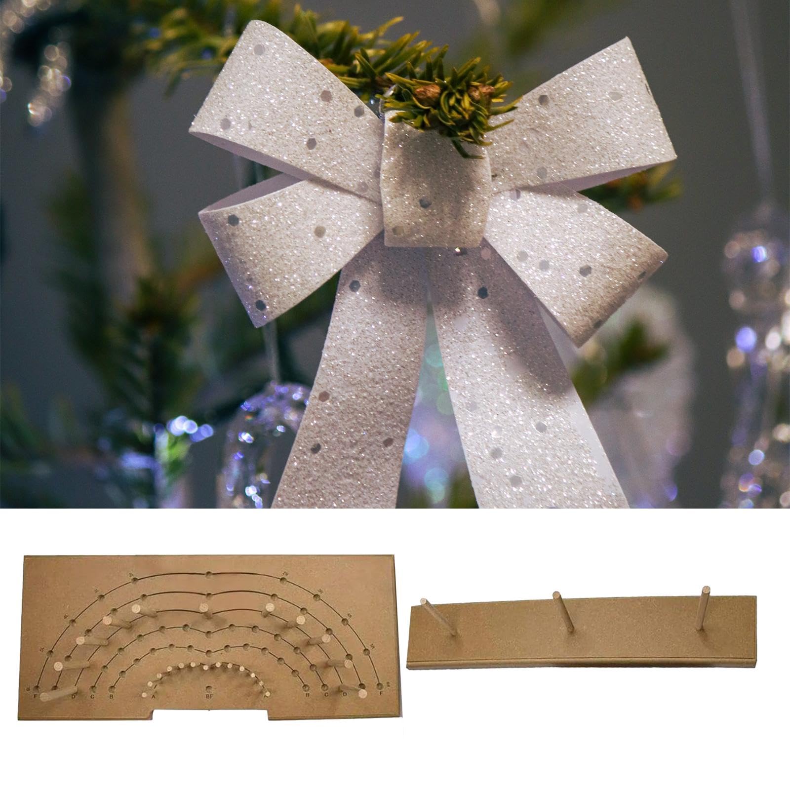 Amagogo Schleifenmacher für Schleifenkränze, Schleifenmacher-Dekorationen, Mehrzweck-Weihnachtskranz, einfache Herstellung von Bögen, große Weihnachtsbögen,