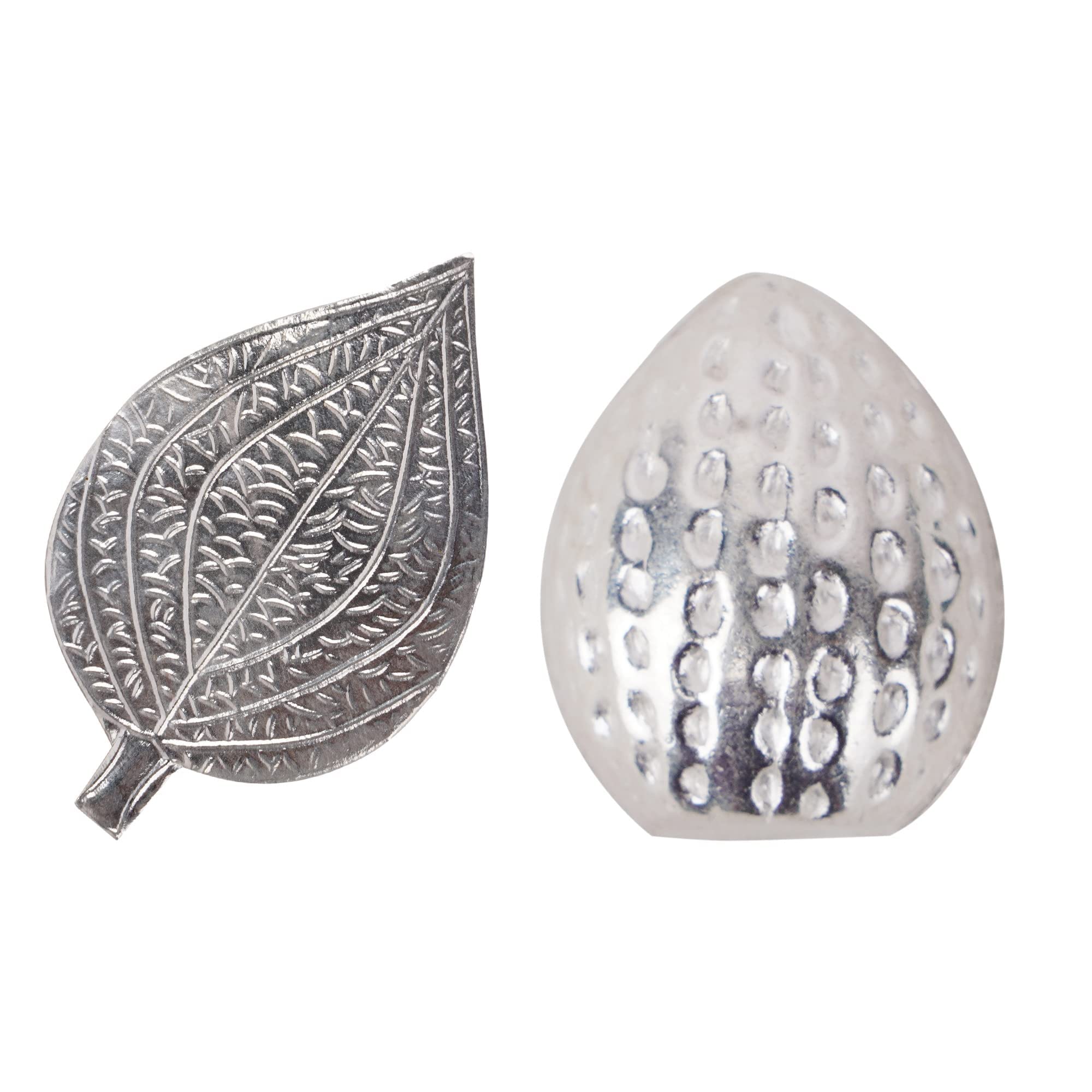 DHRUVS COLLECTION 925 Silver Paan Ka Patta & Supari for Home Decoration, Pooja, Gifting Purpose & Donation - 3.8 Grams