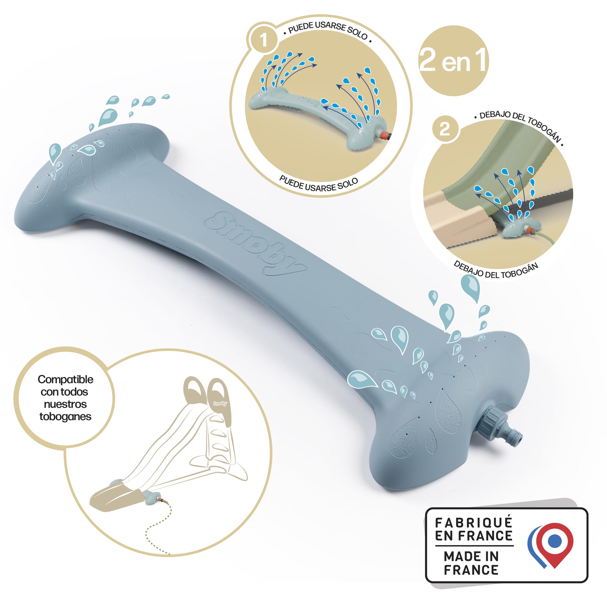 Smoby Life Chorro de Agua para Tobogán, Compatible con Todos los Toboganes Smoby, 96% Material Reciclado, para Niños a Partir de 2 Años (7600820702)