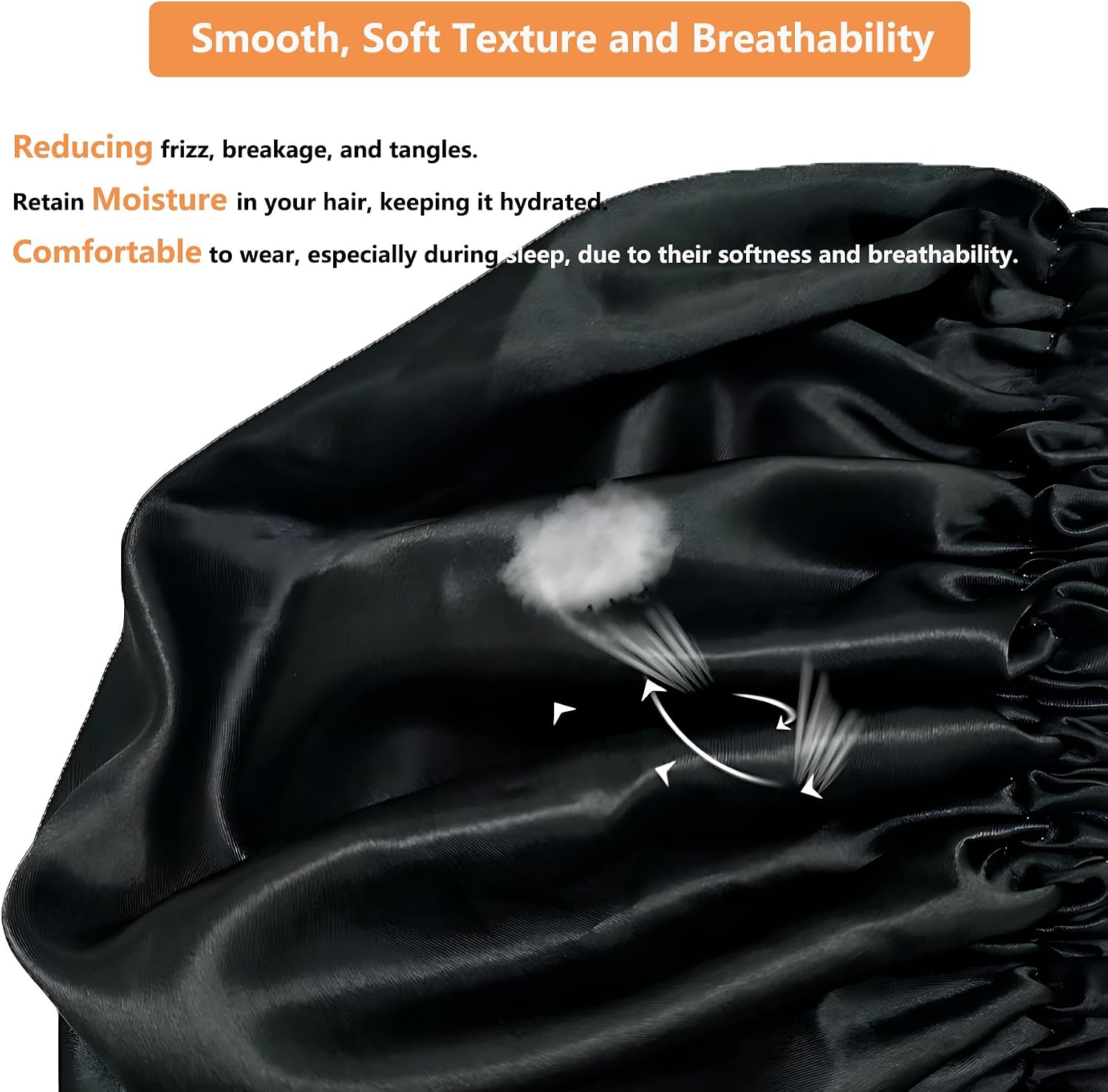 Satin Bonnet for Sleeping Women Adjustable Double Layer Satin Bonnet Silk Hair Bonnet Natural Curly Hair Night Sleep Cap