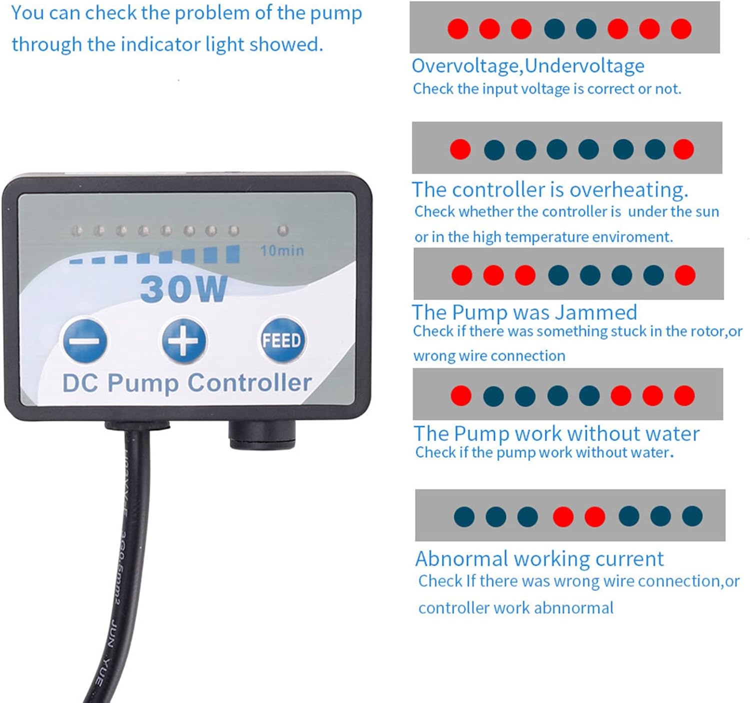 Mini Submersible Pump Ultra Quiet Water Pump High Lift Fountain Pump with Nozzles for Fish Tank Pond Aquarium Statuary Hydroponics with Controller