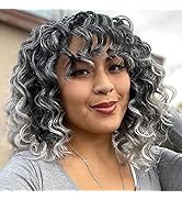 9 Inch Gray Ocean Wave Crochet Hair Short Ombre Gray Crochet Braids 7 packs Pre Looped Ocean Wave...