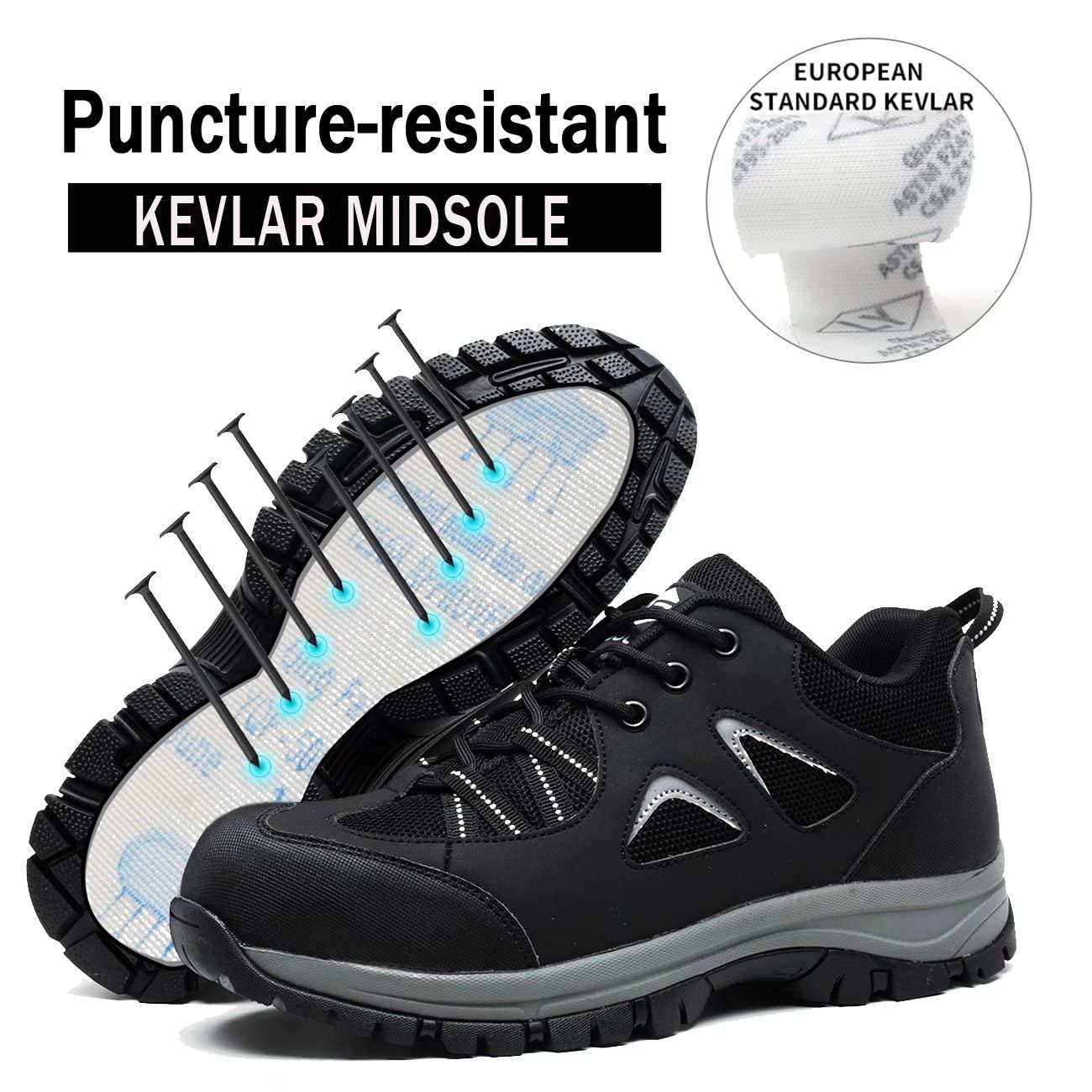 Scarpe Antinfortunistiche Uomo Donna Scarpe da Lavoro con Punta in Acciaio Leggere Comodo Sportive di Sicurezza Scarpe