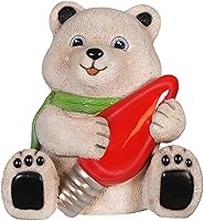 Garden Elements 24" Fiberglass Baby Polar Bear Christmas Statue with Red Light Bulb - Indoor Outdoor Yard Decor