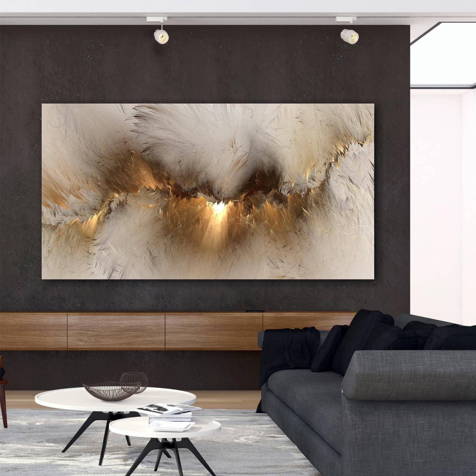 IUNTWEIE Abstract Pictures Modern Abstract Art Colourful Aurora Picture on Canvas Abstract Pictures Wall Picture Living Room Decoration Without Frame (style-2.50 x 100 cm) - Image 4