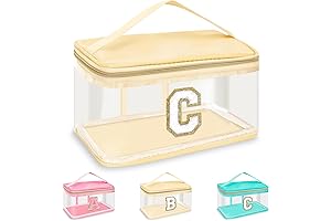 Personalized Initial Letter Patch Clear Makeup Bag