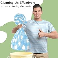 Vista 155 de Smiry Paquete de 10 Manteles Desechables de Cuadros Vichy Azules - 54" x 108" Mantel de Plástico de Servicio Pesado, Cubiertas de Mesa Impermeables