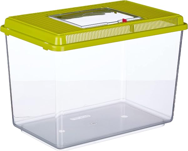 Ferplast Contenitore plastica piccoli animali GEO EXTRA LARGE Vasca acquario 11 L per pesci Terrario tartarughe insetti, Robusta plastica, Fessure di ventilazione, 35,6 x 23,4 x h 22,8 cm Rosso - 5