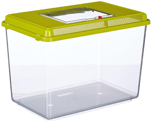 Ferplast Acuario de plástico para peces GEO MAXI Tanque de 21 L, Acuario terrario para insectos y tortugas