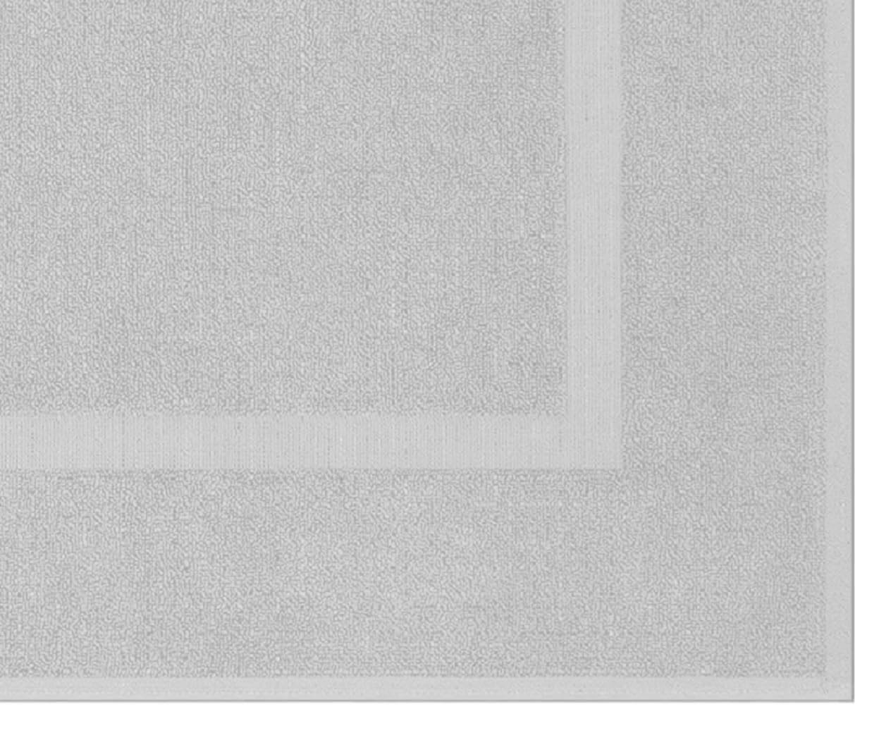 EDB Pack of 2 Terry Toweling Bath Mats Set 100% Cotton Maximum Absorbency Quick Dry 50 x 70 cm Machine Washable Soft 1000-GSM (Silver) - Image 3