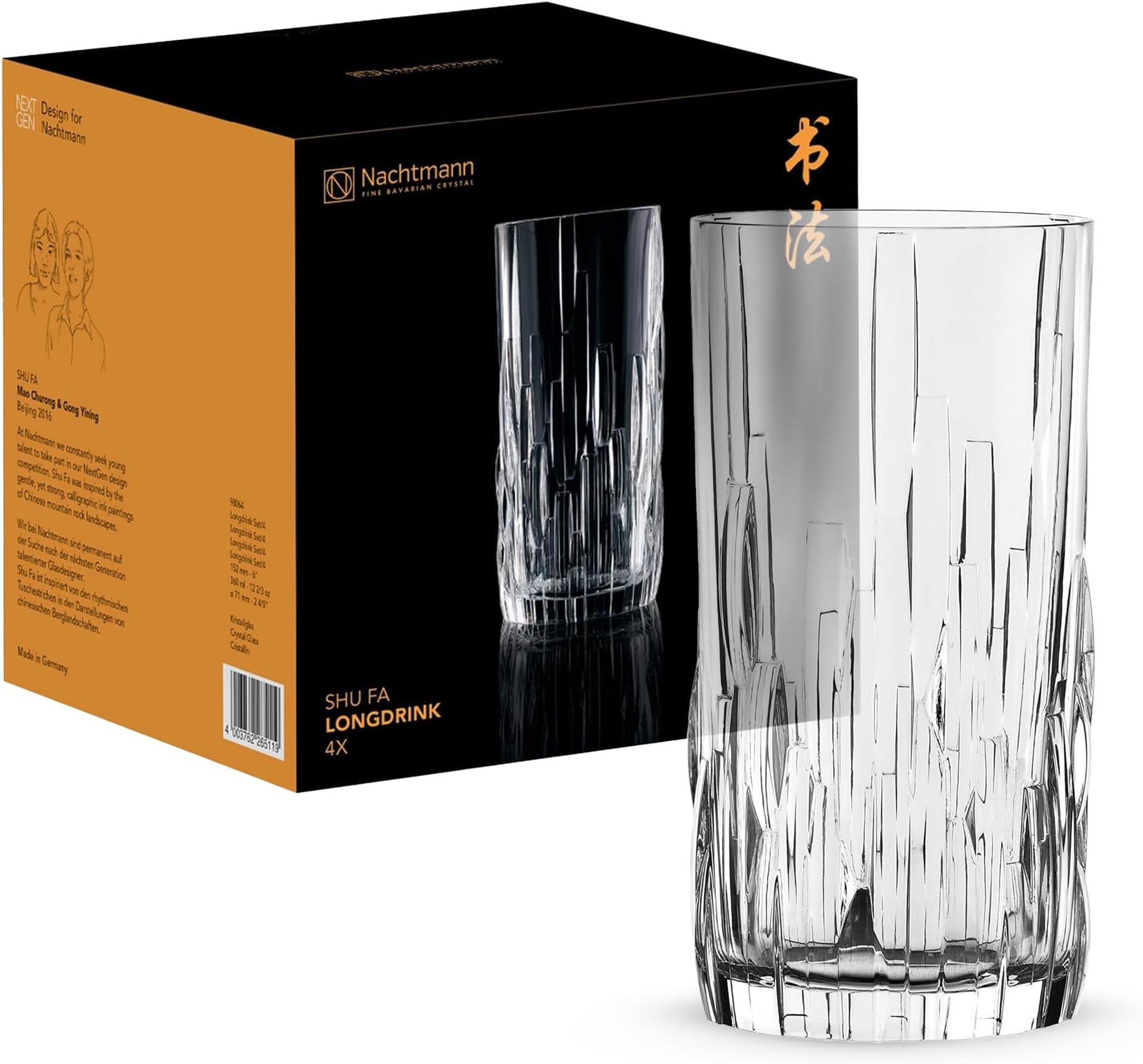 Nachtman, Shu Fa, Long Drink, Set of 4, Clear -