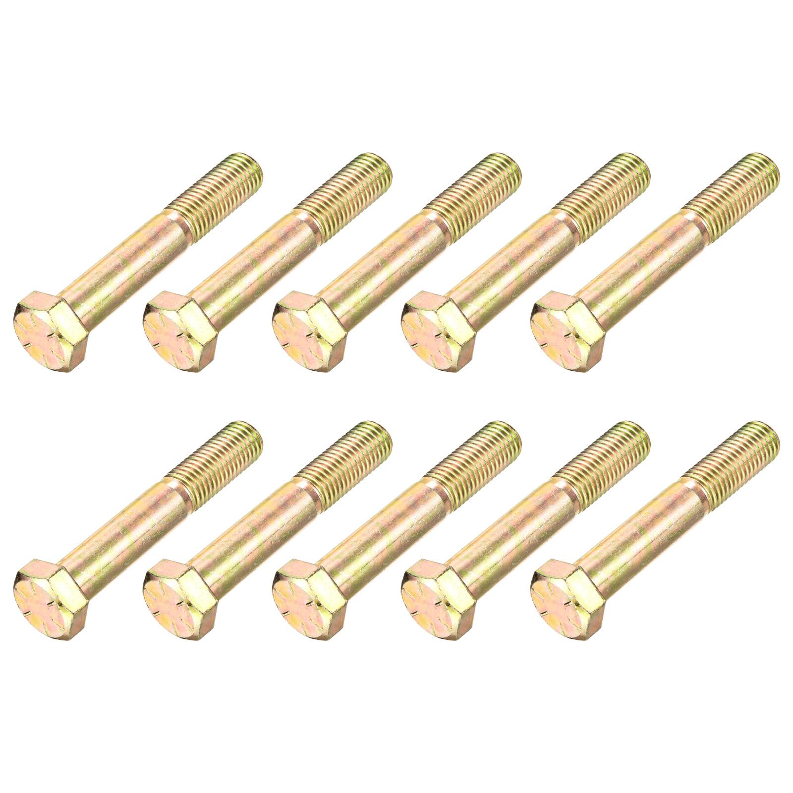 METALLIXITY Hex Bolts (3/4-10x4-1/2") 10Pcs, Carbon Steel Zinc Plated UNC Hex Head Screw Bolt Machine Screws