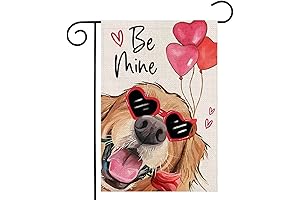 Golden Retriever Valentine's Day Garden Flag