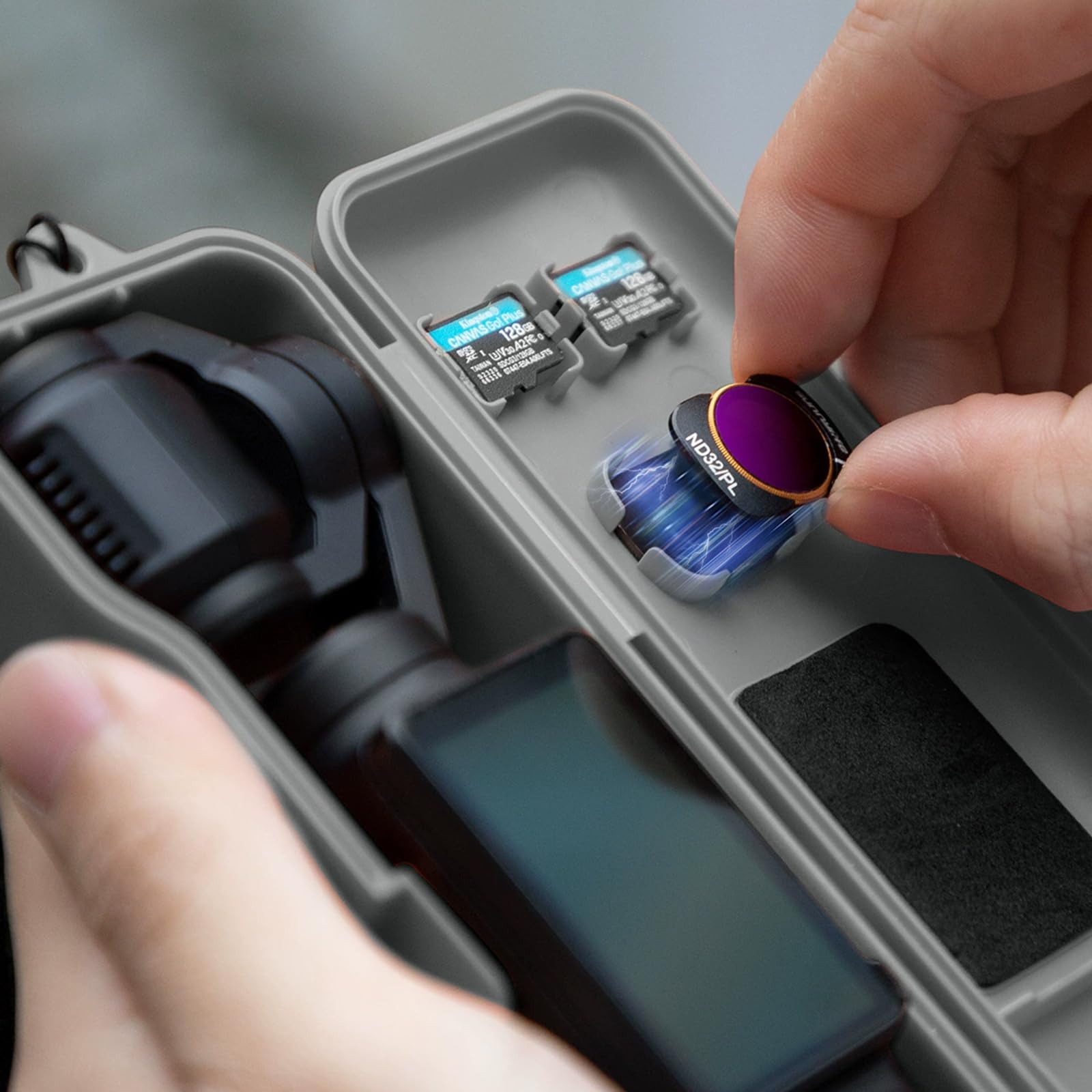 Honbobo Osmo Pocket 3, custodia protettiva per DJI Osmo Pocket 3, custodia protettiva per DJI Osmo Pocket 3, accessori per custodia per schede SD, per DJI Pocket 3 (arancione