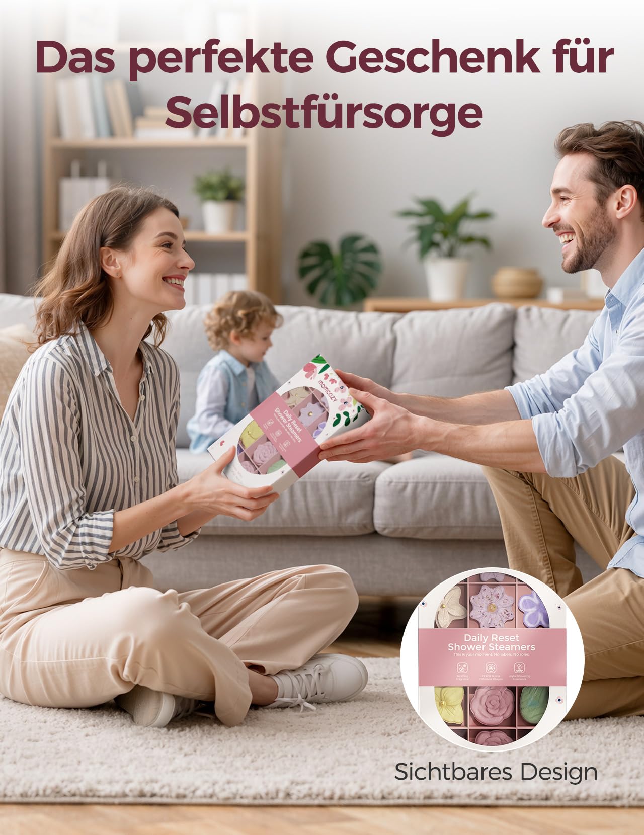 Momcozy Shower Steamer 14er-Pack mit 7 floralen Duschbomben Frauen, Duschtabletten Wellness-Entspannung für zu Hause, ideale Geschenkidee, Weihnachtsgeschenke für Mama
