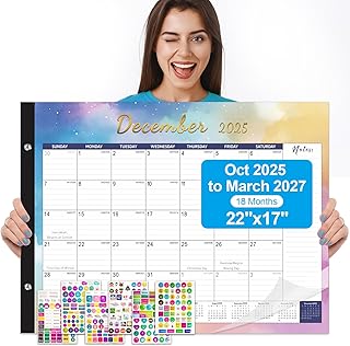 Sponsored Ad - Gannyfer Desk Calendar 2026-2027, 18 Month Large Desk Calendar, Use Now Through Mar 2027, 22" x 17", Thick ...