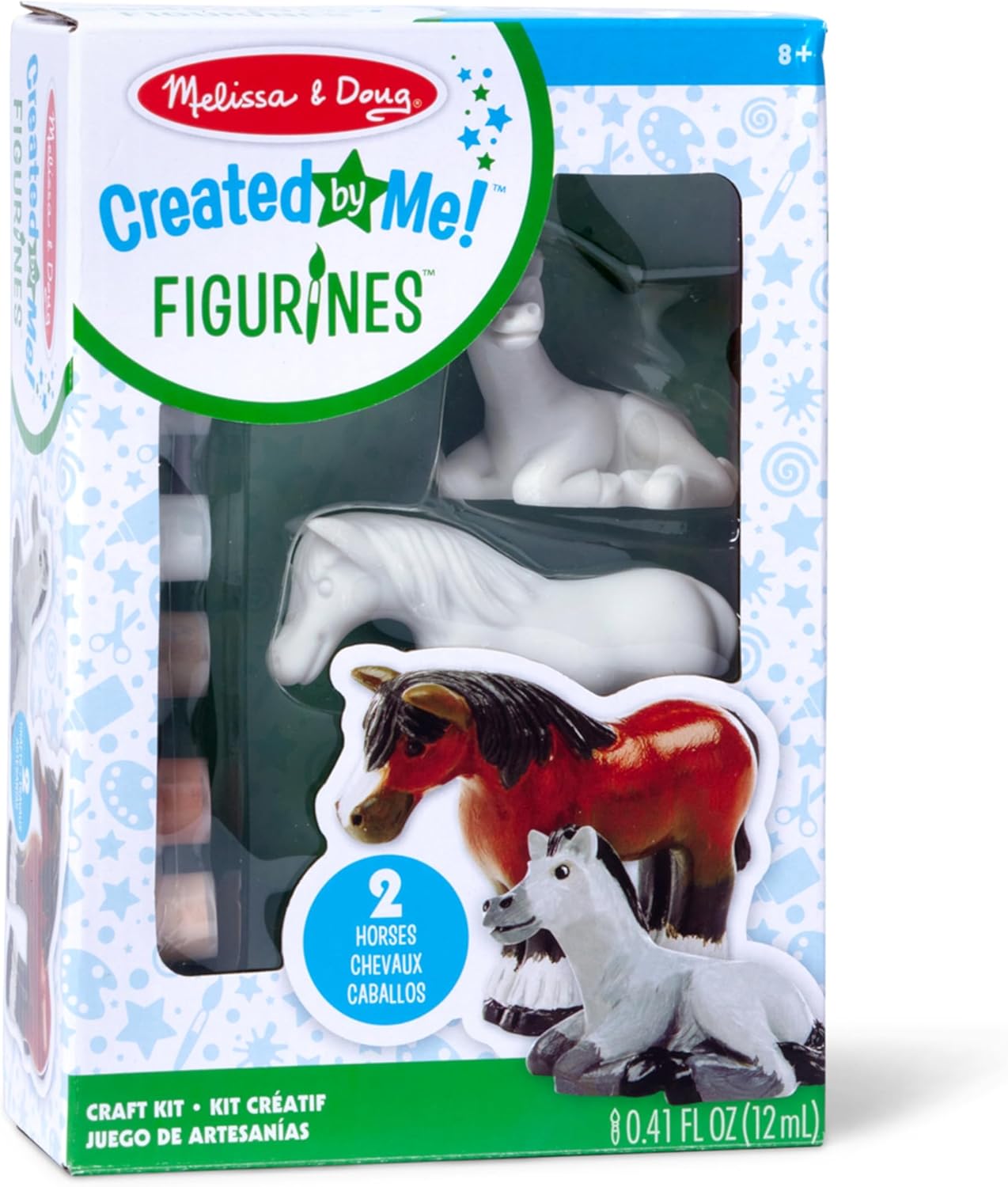 Melissa & Doug Created by Me! Horse Figurines Craft Kit (2 Resin Horses, 6 Paints, Paintbrush)