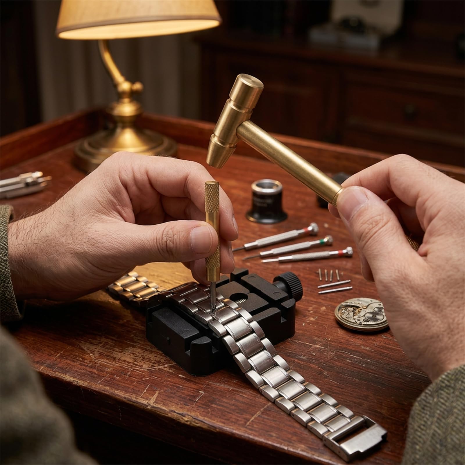 Klein Hammer 6 in 1 Hammer mit Schlitzschraubendreher und Kreuzschlitzschraubendreher für Uhrmacher und Reparateure kleiner Haushaltsgeräte