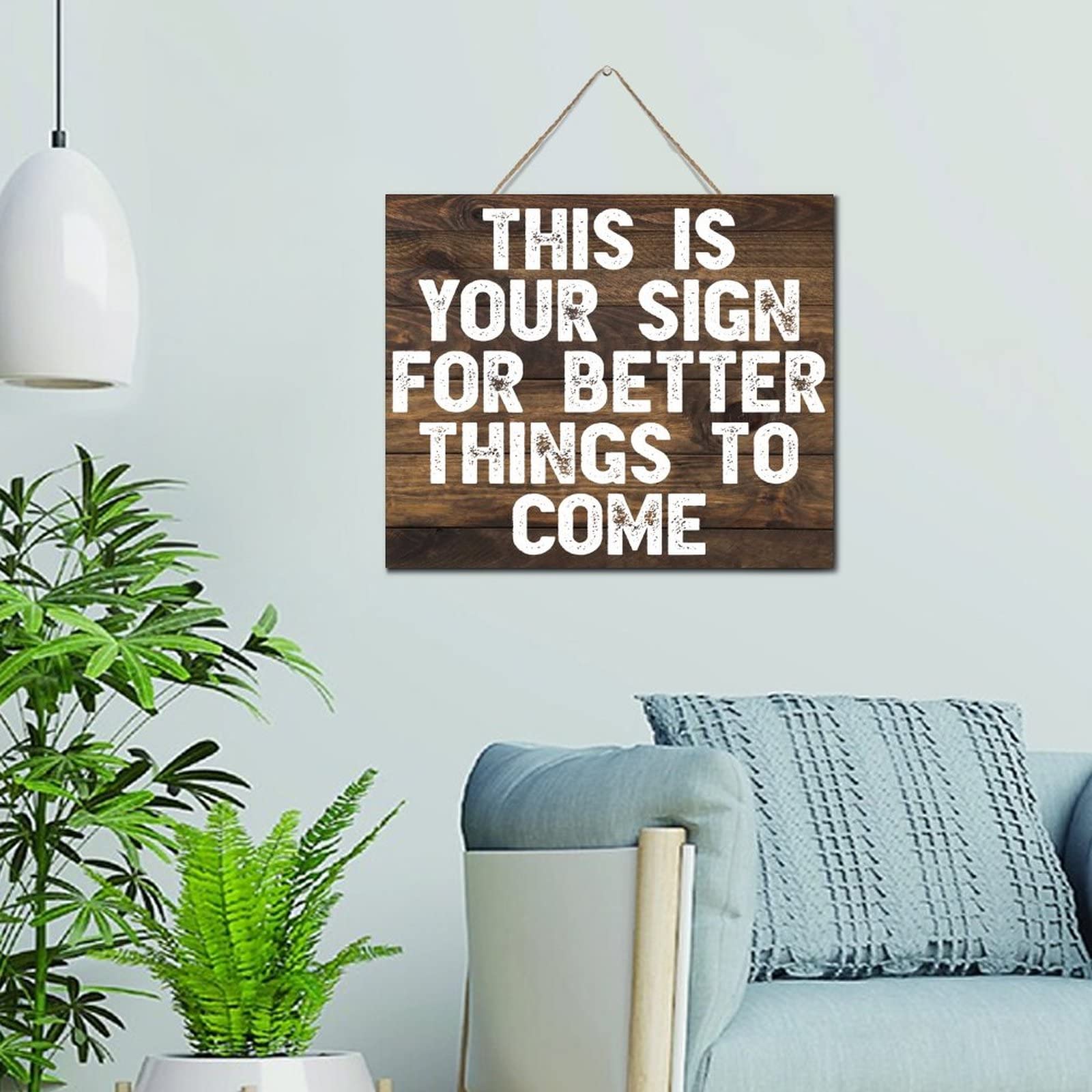 Citation inspirante en bois pour retrouver le sourire chaque matin