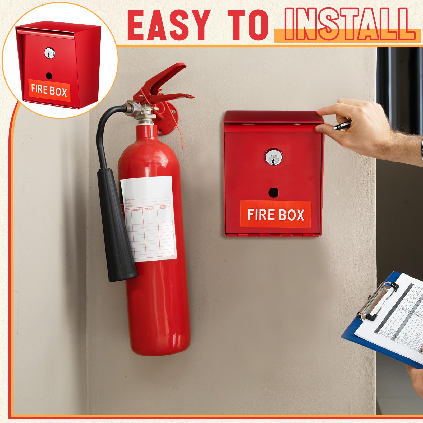 Snapklik.com : MorningRo Fire Box Fire Department Lock Fire Box For ...