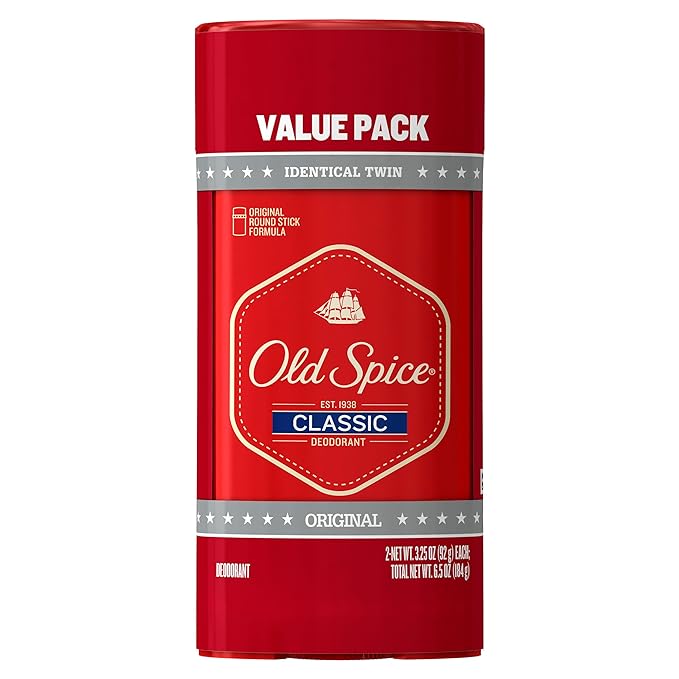 Old Spice Classic Deodorant for Men, 24hr Sweat &amp; Odor Protection, Long Lasting Freshness, Clean &amp; Masculine Fragrance, Original Scent, 3.25 oz (Pack of 2)