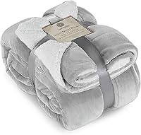 Vista 17 de Genteele Manta de Tiro Sherpa Súper Suave Reversible Ultra Lujosa de Felpa, 40 x 50 pulgadas, Negro/Gris