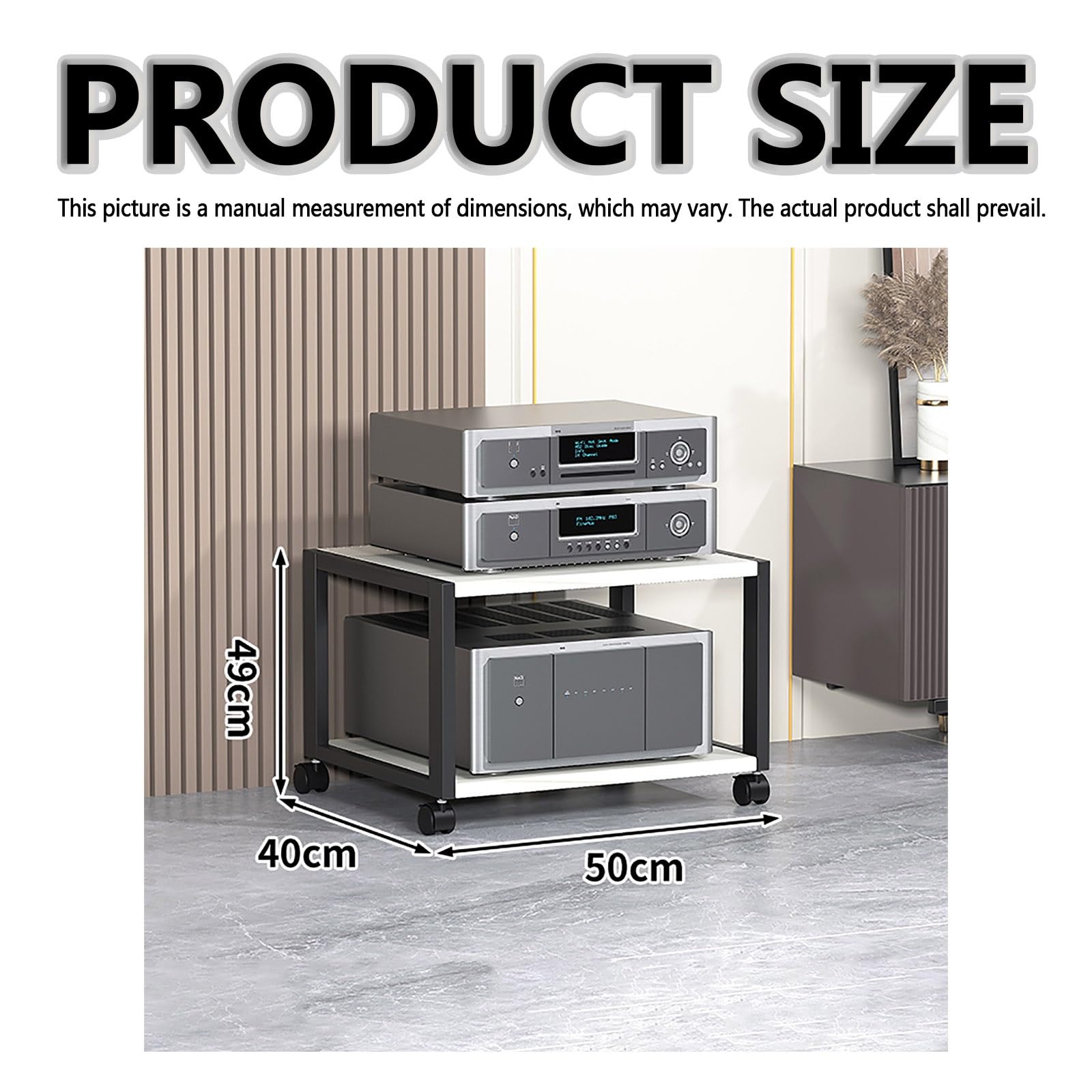 Moderno supporto per dischi in vinile, console multimediale multistrato per soggiorno e camera da letto, elegante armadio per componenti stereo, organizer per intrattenimento, design salvaspazio