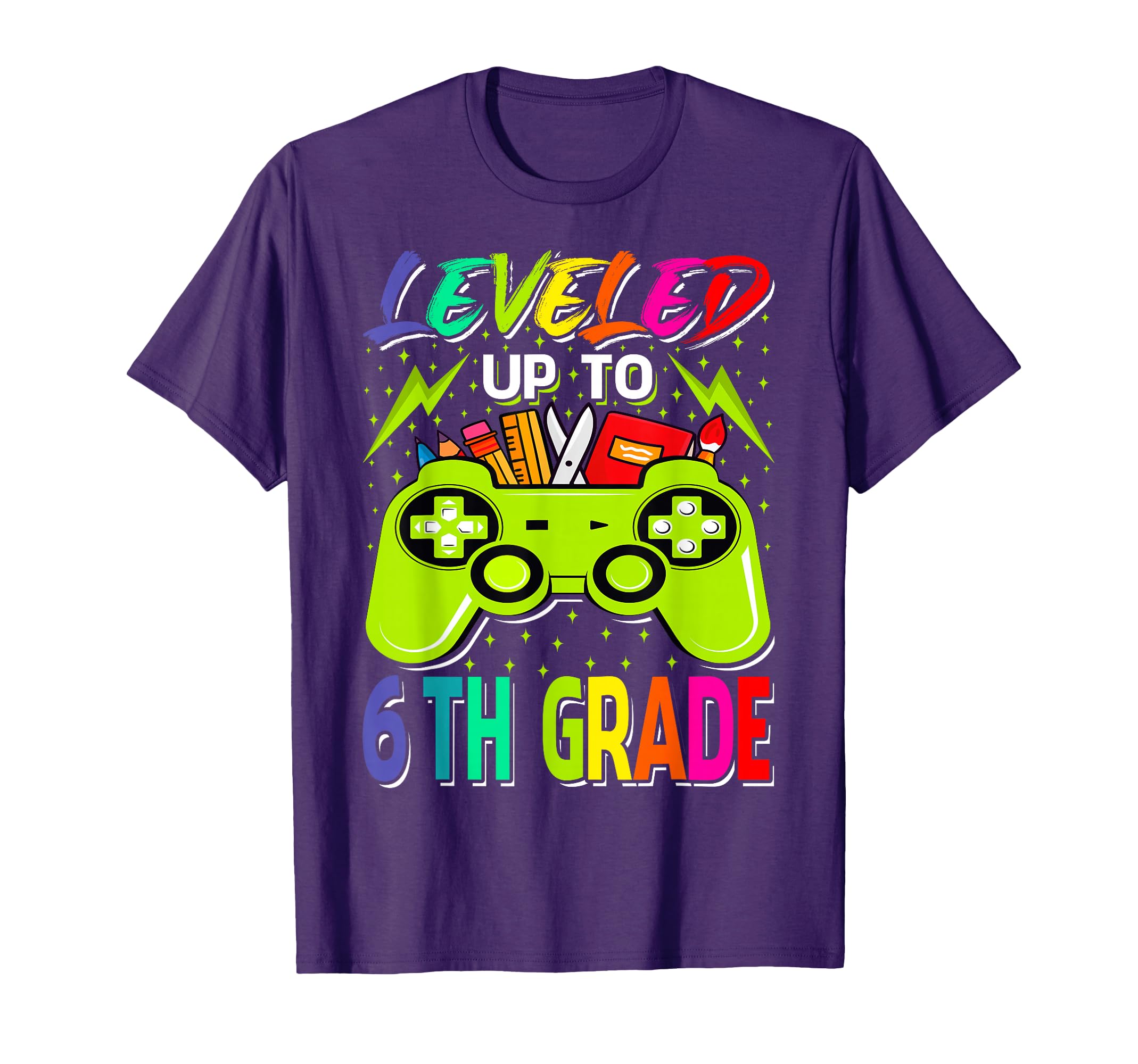 Leveled Up To 6th Grade Gamer Back To School First Day Boys T-Shirt