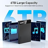 Vista 3 de BENFEI Caja externa para disco duro de 2.5 pulgadas SATA a USB sin herramientas (6Gbps, optimizado para SSD, compatible con UASP SATA III)