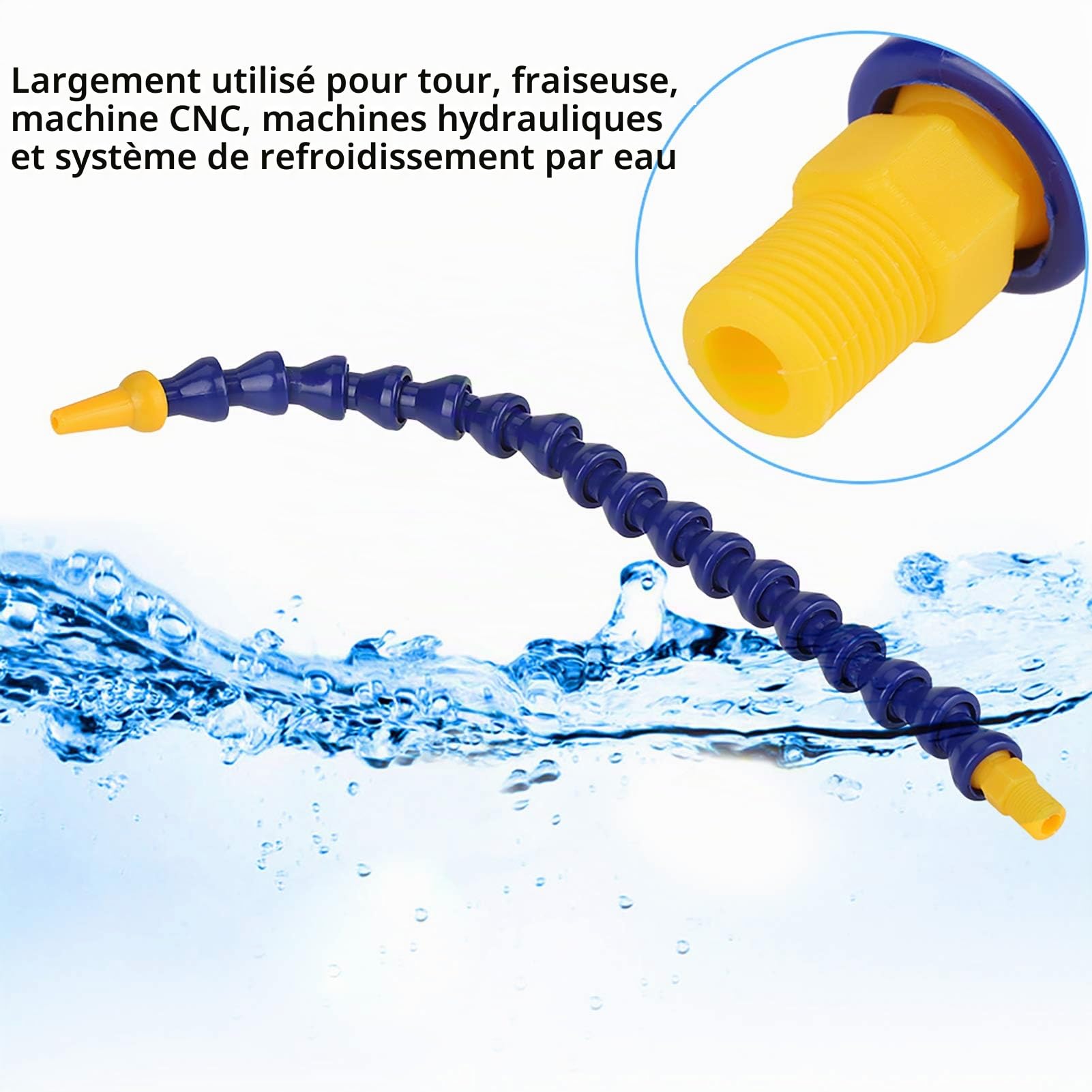 10pcs Tuyaux Flexibles En Plastique, Tuyaux flexibles en plastique pour eau huile liquide de refroidissement, Flexible plomberie Pour Machine CNC De Tour, 1/8 BSPT Fil Tuyau pour tour CNC-30 cm