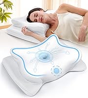 Vista 7 de Almohada Cervical para el Cuello para Alivio del Dolor, Almohada de Espuma Viscoelástica Refrescante para Personas que Duermen de Lado, Espalda