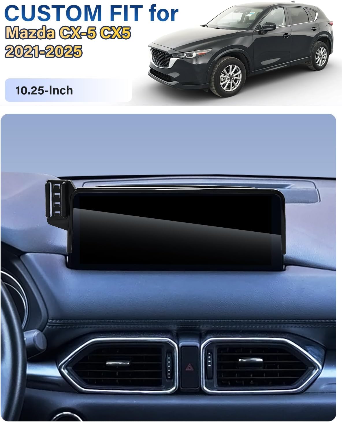 Phone Holder for Mazda CX-5 CX5 2021-2025 Accessories 10.25-Inch Screen Fixed Clip, Car Magnetic Phone Mount Compatible with MagSafe, Magnets Fast Wireless Charger CX 5 Cell Phone Holder Base