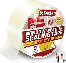 XFasten Window Tape for Winter 2-Inch x 30-Yards 1.5” Core, Residue-Free Window Weather Sealing Tape for Winter, Draft Stopper and Insulation for Weather Stripping