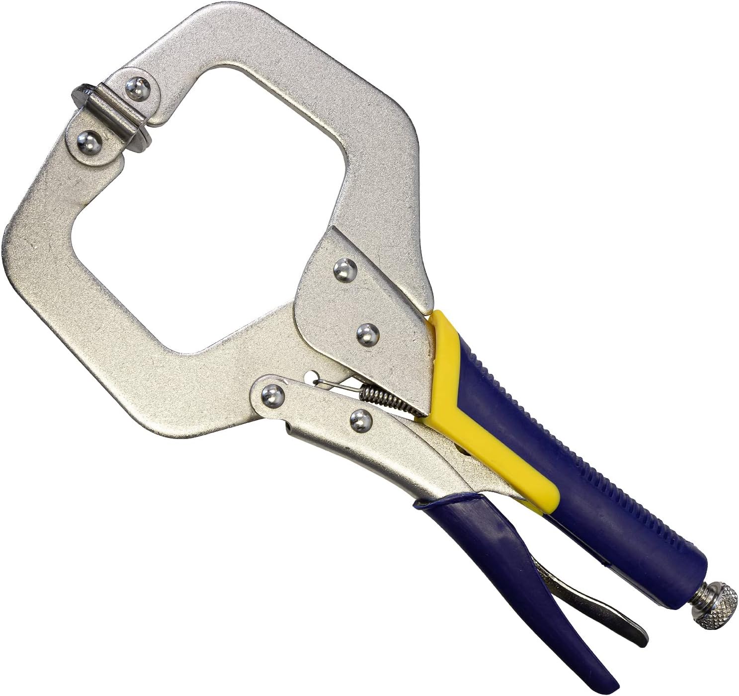 Arc-Zone 11in Locking C-Clamp, High-Strength Plate Welding Vise Grip with Swivel Pads, 3in Jaw