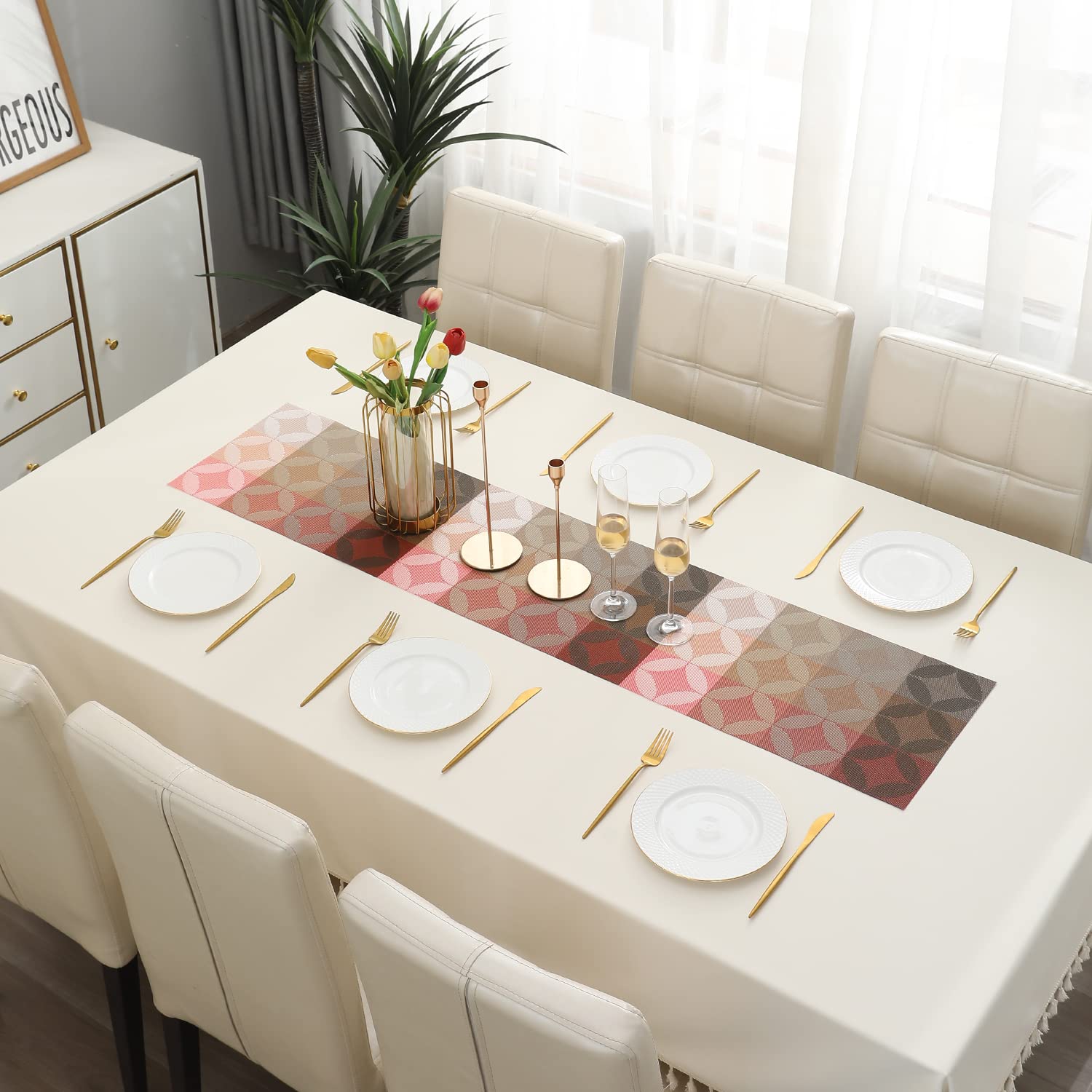 HOKIPO Geometric Grey Placemats - Set of 6 -5
