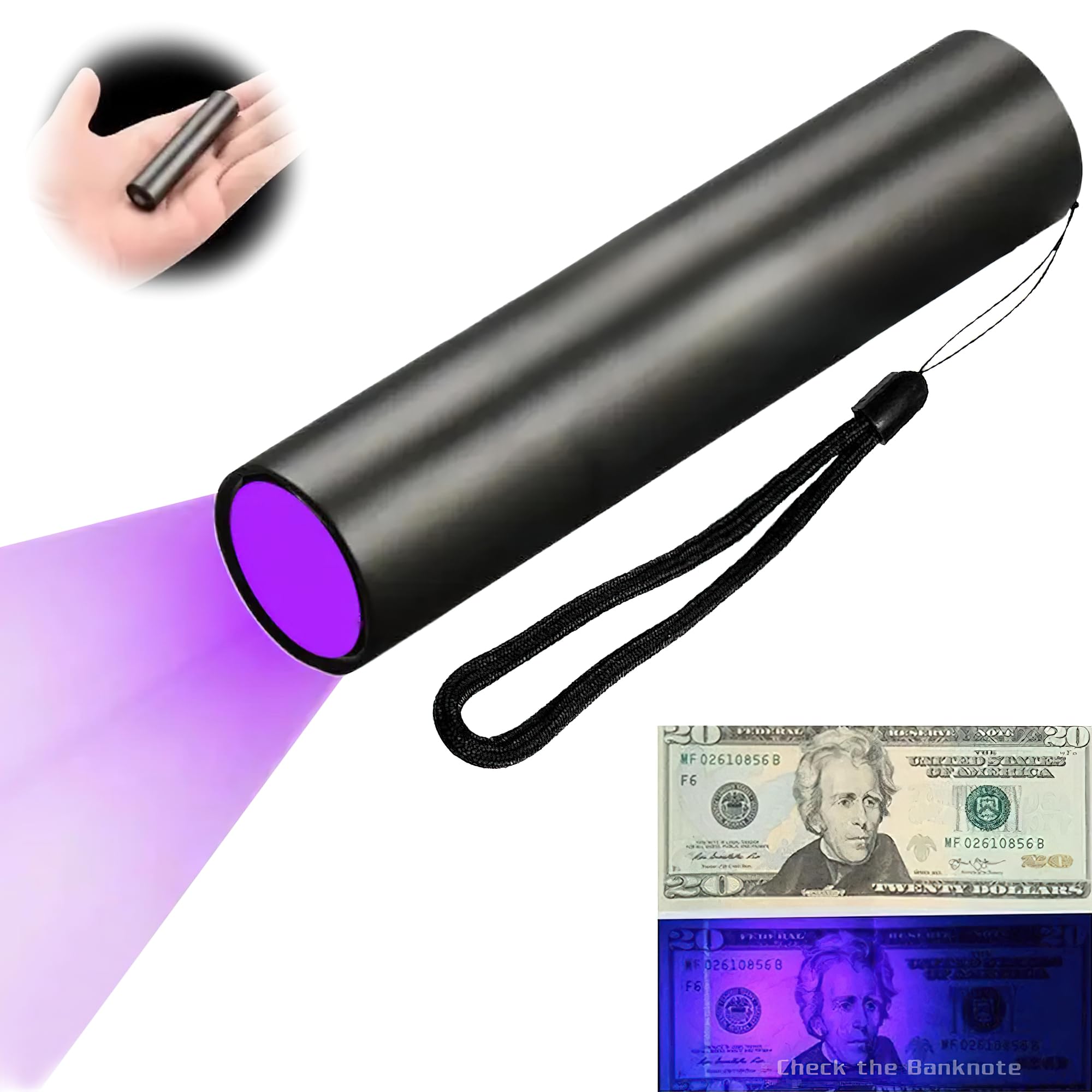 ZOTIMO UV Torch Light, 395 NM LED Rechargeable Black Light UV, Ultraviolet Torch Flashlight for Pet Dog Urine and Fluorescent Detection, Resin Curing - Woods Lamp