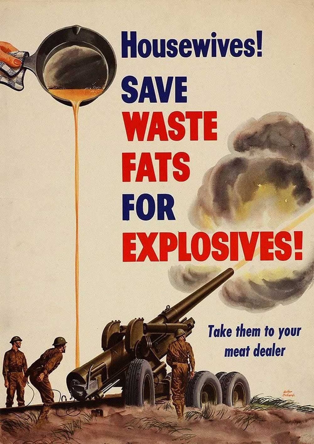 War Propaganda Housewives Save Fats Poster/Print/Picture Satin Photo Paper - A4-210mm x 297mm