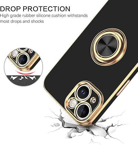 Miniatura 2 de BENTOBEN Funda para iPhone 14 Plus, funda para teléfono iPhone 14Plus, ajuste delgado, soporte de anillo con soporte, protección a prueba de golpes,