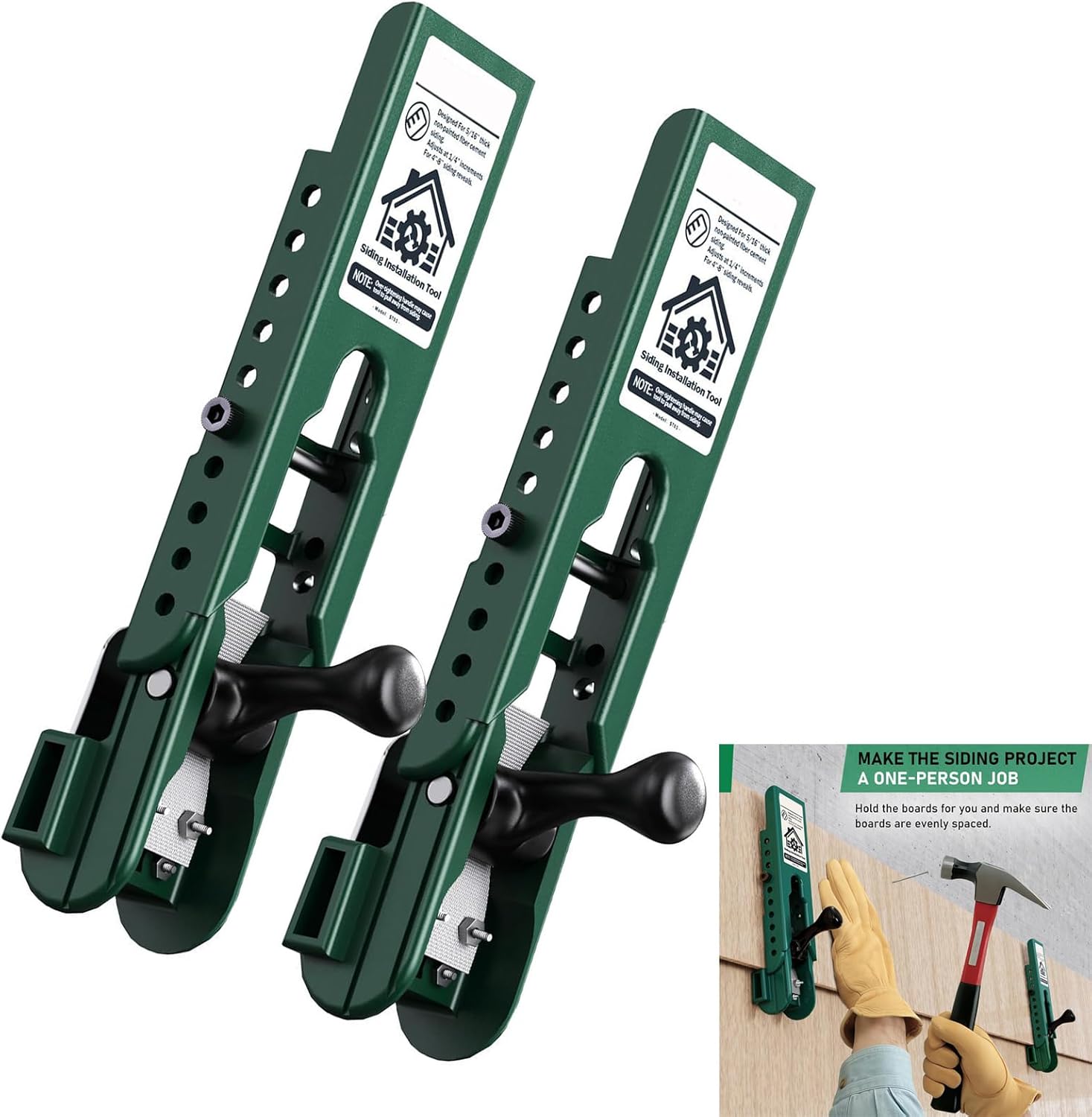 Fiber Cements Board Installation Aid With Rubber Grip Multiple Position Reveal Gauges For Single Person Application Siding Mounting Set