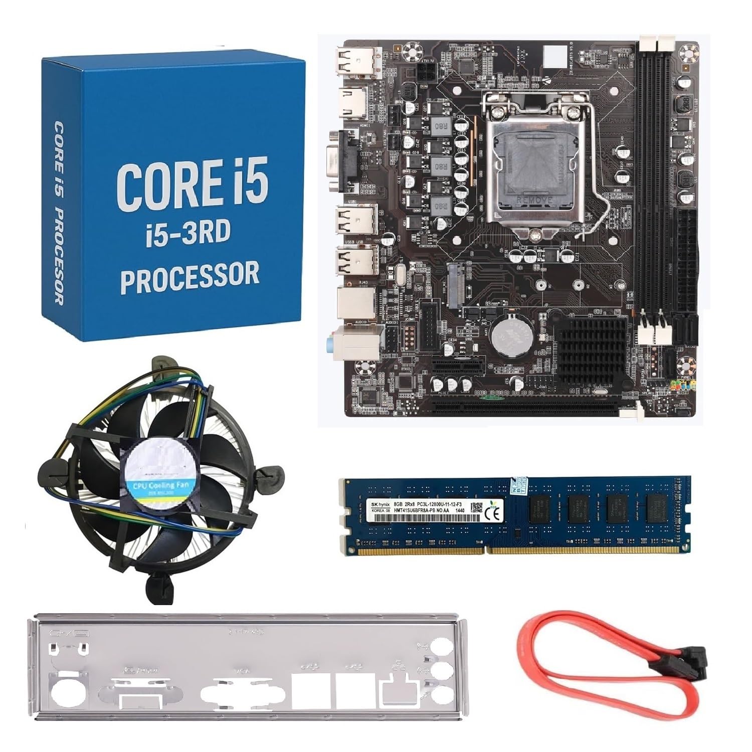 H61 Motherboard Pre-Assembled Kit with i5-3470/3570 3rd Gen Processor + 8GB DDR3 1600 MHz RAM + CPU Fan (1 Year Replacement Warranty)-image-38