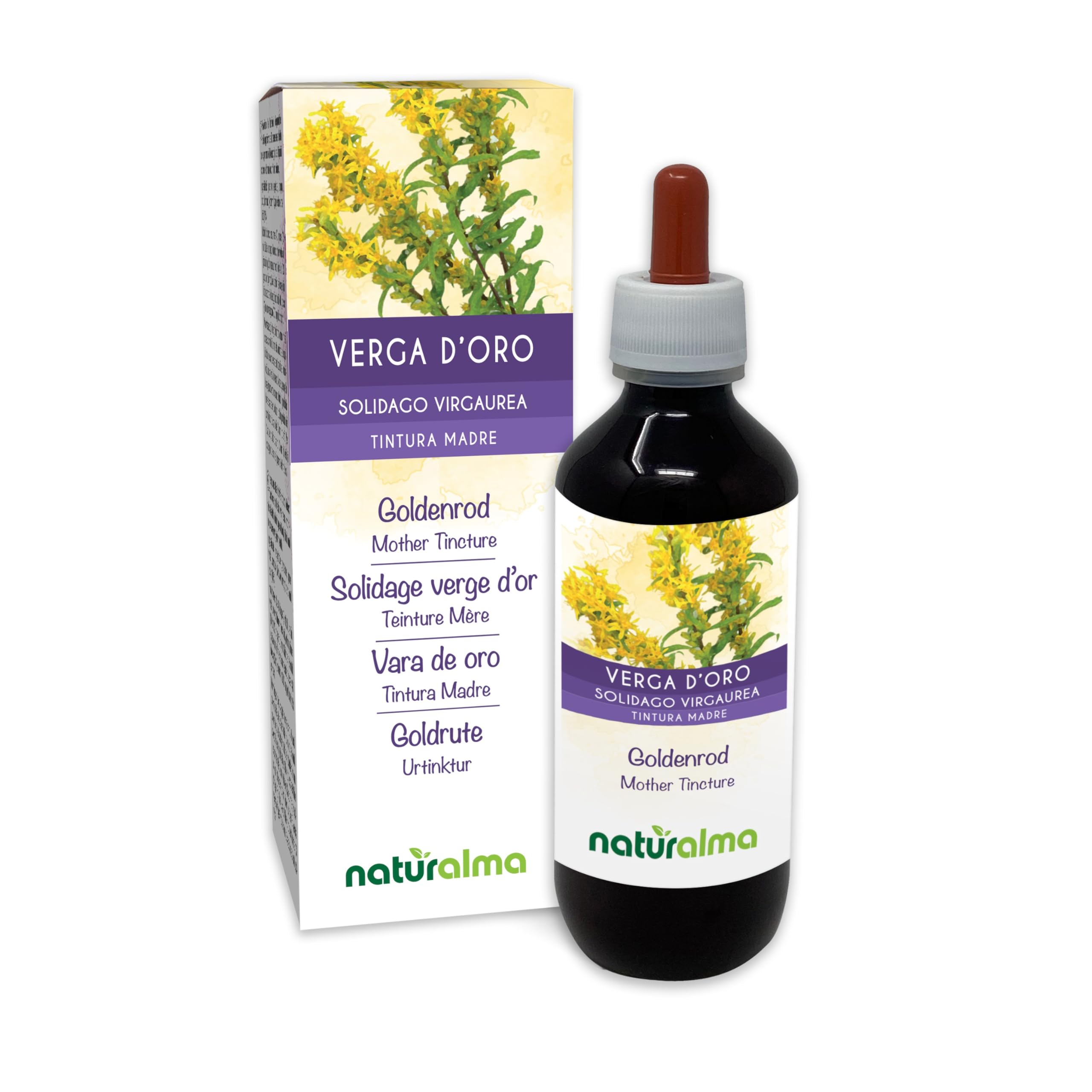 Vara de oro (Solidago virgaurea) hierba con flores Tintura Madre sin alcohol Nat