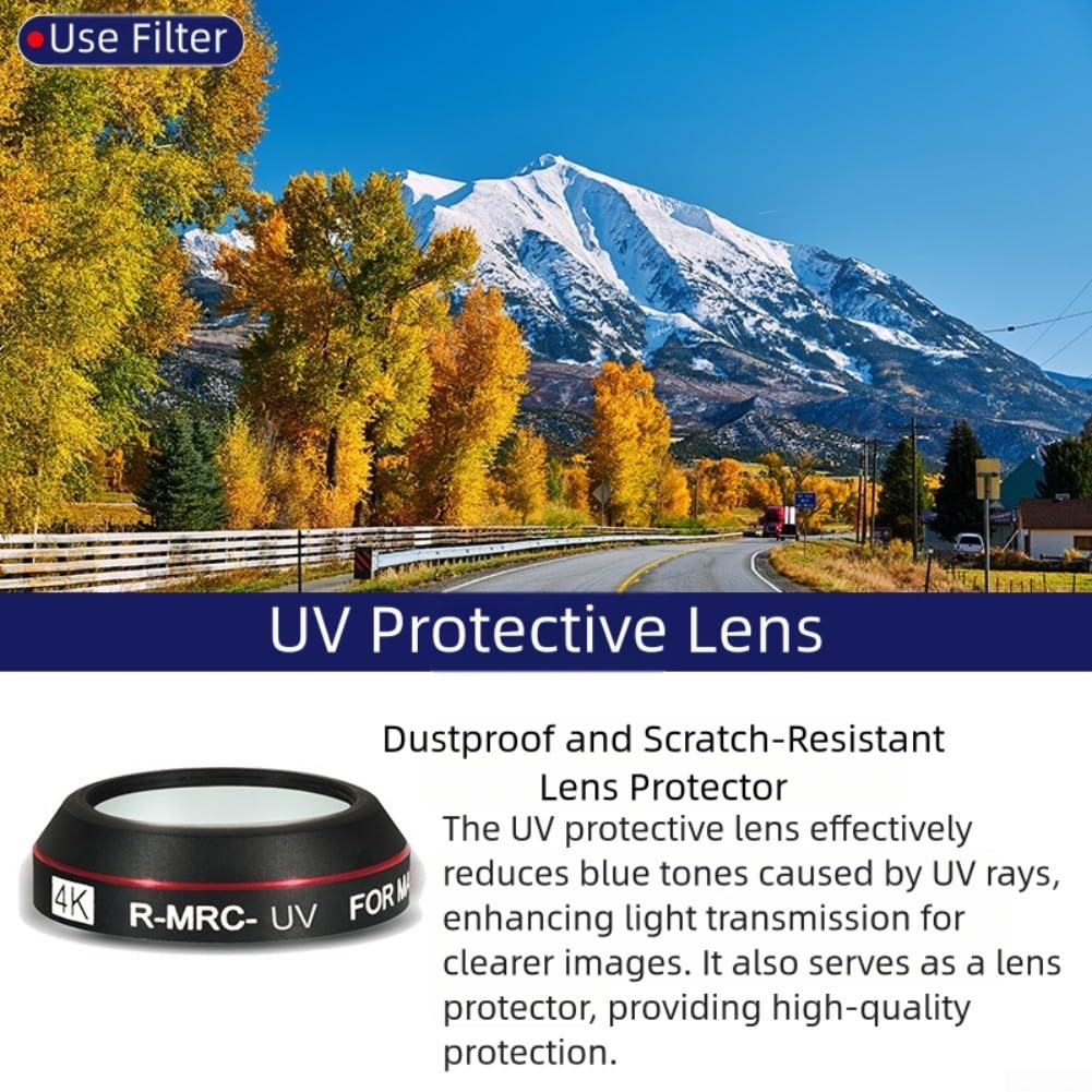 Juego de filtros UV CPL ND8/16/32/64 para SJCAM C300/C400, 6 piezas de filtros de lente de vidrio óptico con funda protectora, compactos 6 x 6 x 2 cm para fotografía al aire libre