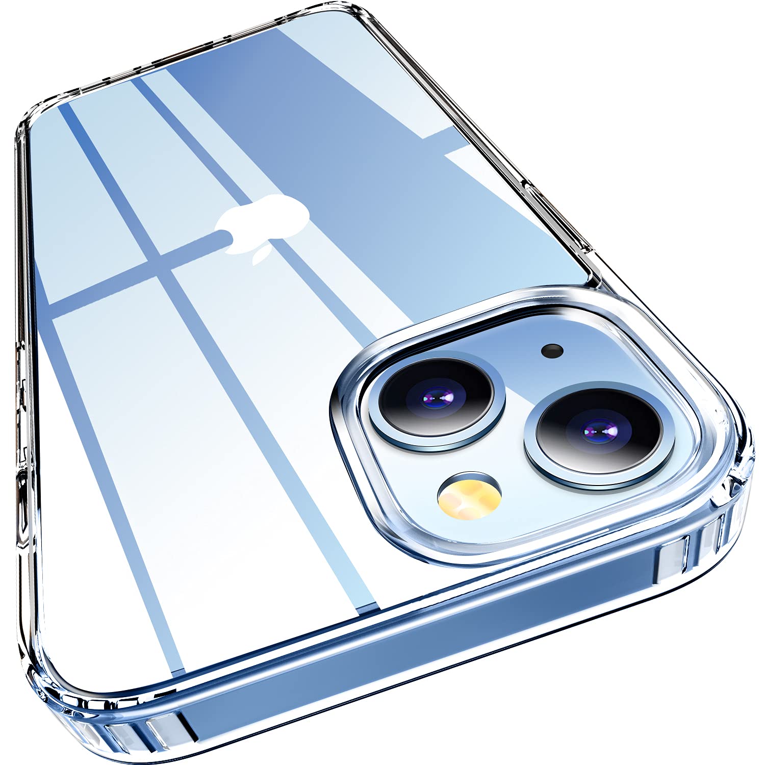 OTOFLY Designed for iPhone 13 Case, Crystal Reinforced Glass Shockproof Phone Case [Ultra Clear Non-Yellowing Hard Cover], 6.1 inch, Clear