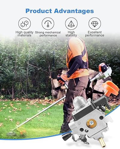 Miniatura 3 de Kit de carburador para Stihl FS131 FS131R HT131 HT133 KM131 KM131R FS311 Desbrozadora Trimmer Contiene Herramientas Filtro de aire, Reemplaza