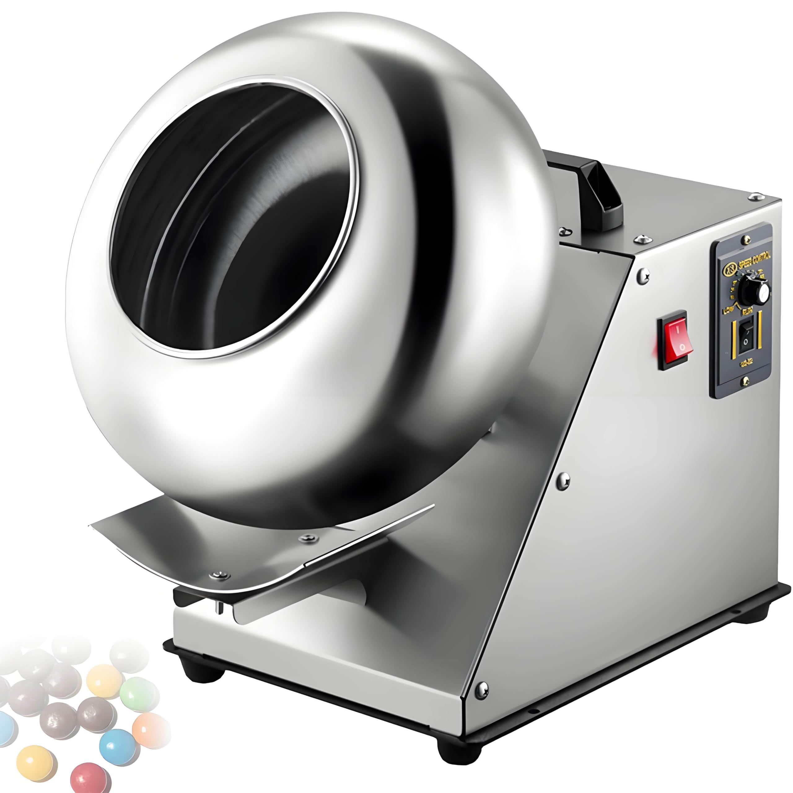 LJLYYDS Sugar Coating Machine,Small Commercial Mini Chocolate Panning Machine,Sugar Coating Pan Table Top for Sugar, Chocolate, Peanut Nut