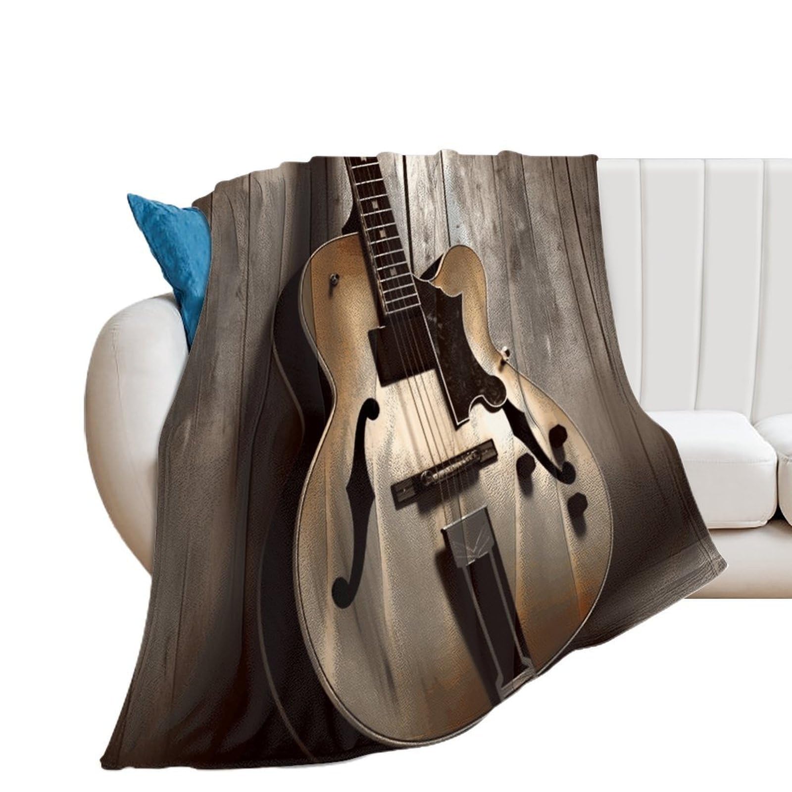 Guitar Pictures Throw Blanket for Couch Soft Cozy Flannel Bed Blanket Fuzzy Decorative Blanket Warm Lightweight Throw Blanket All-Season Home Decor Gift for Home Office Sofa 50"*60"（130 * 150cm）